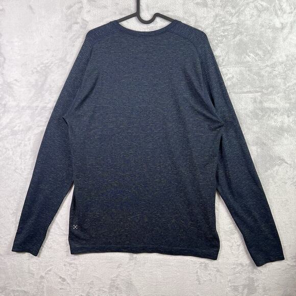 Lululemon Athletic Longsleeve Shirt Men's Large Lets Get Sweaty Navy Heathered - Picture 2 of 16